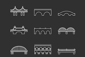 Collection Of 36 Bridges Flat Icons