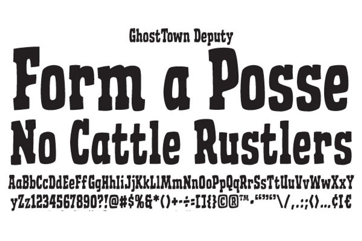 Ghost Town - old west poster font preview 3
