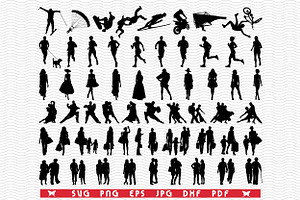 SVG People Silhouettes, Digital, a Background Graphic by DesignStudioRM