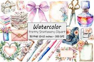 Pretty Stationery Clipart, an Illustration by Design Market