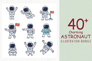 Charming astronauts EPS t-shirt set, a Technology Illustration by Sofia's Fashion (Thumbnail 1 of 3)
