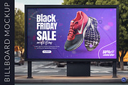 Billboard Mockup on a City Street, an Advertising Mockup by 3djagan (Thumbnail 1 of 4)