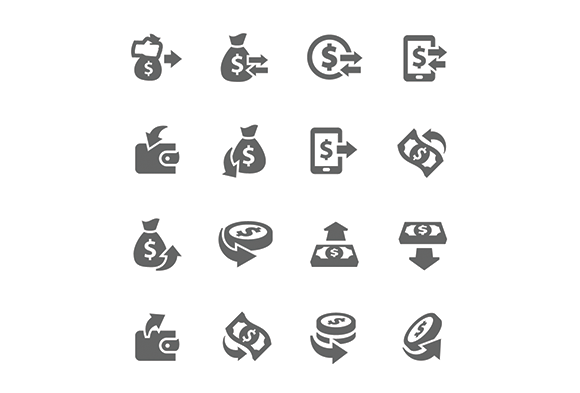Money Moving Icons, an Icon by Davooda