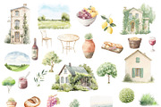Romantic Tuscan Villa Watercolor, a Decorative Illustration by Deckar_art (Thumbnail 2 of 5)