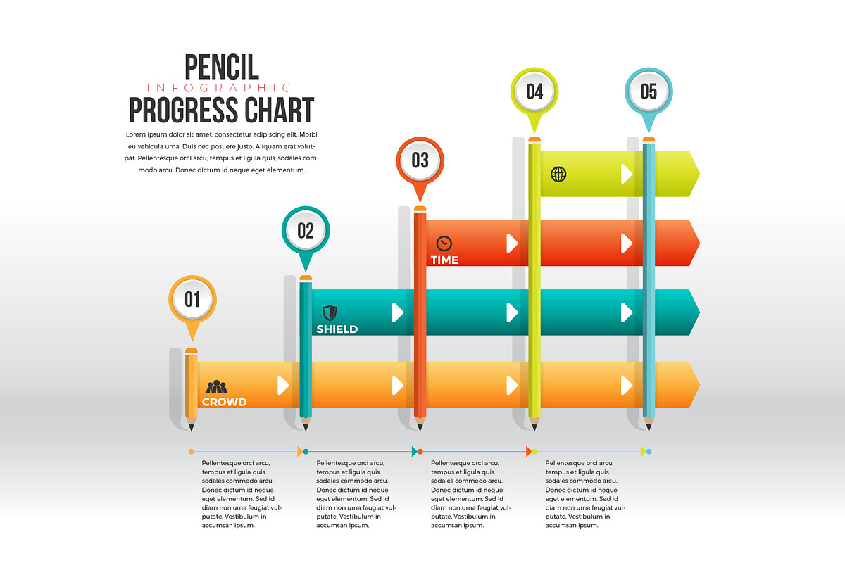 Pencil Progress Chart Infographic, a Templates & Theme by h.utomo