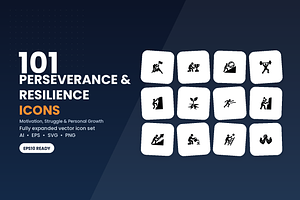 Perseverance & Resilience Icons, a Solid Icon by Symbolic Language