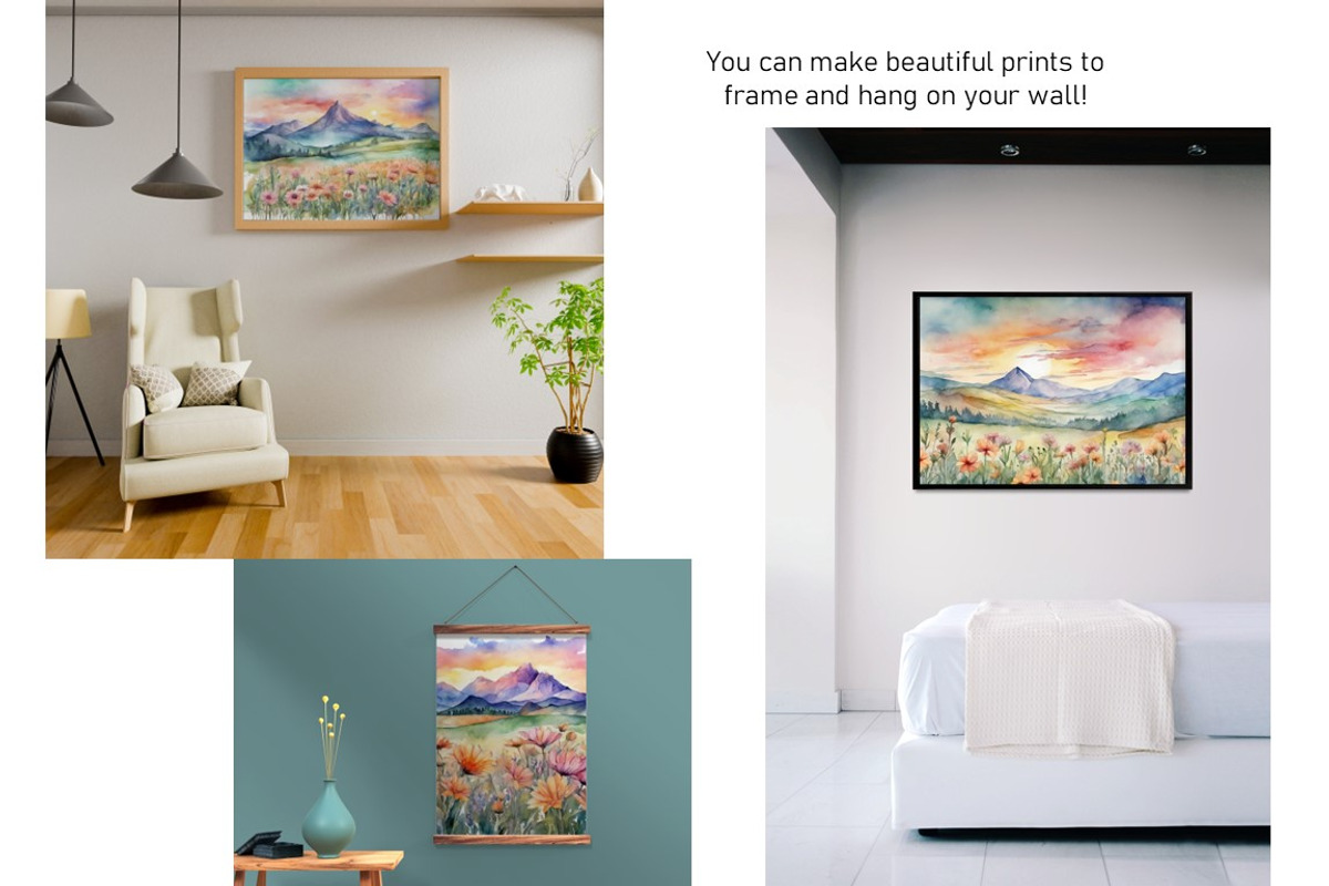 Watercolor Mountain Landscapes Set 3, a Decorative Illustration by Kat's Artful Creations (Photo 8 of 21)