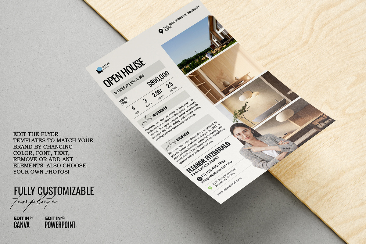 Real Estate Flyer For Marketing, a Flyer Template by Prapti Design (Photo 3 of 10)