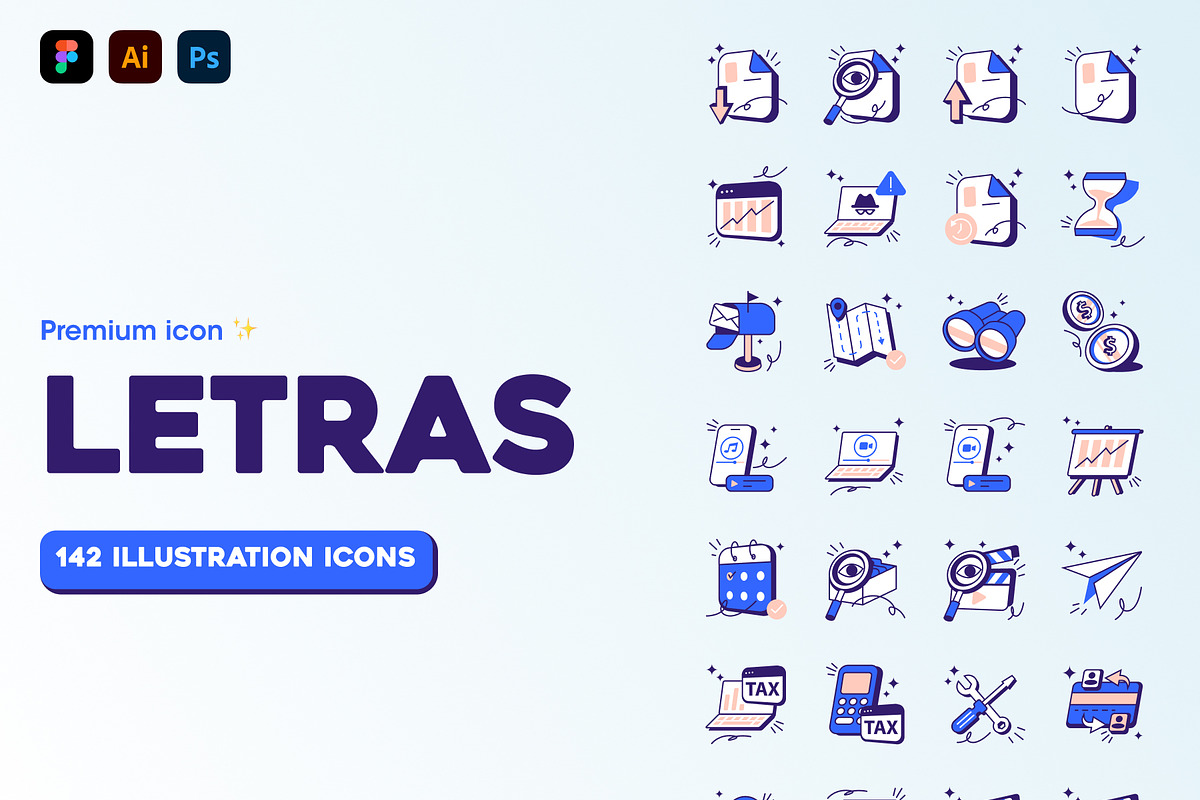 LETRAS - Illustration Icon Pack, a Solid Icon by BROCZ Store (Photo 1 of 8)