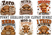 Funny Highland Cow Clipart Bundle, a Seasonal Illustration by OK Design (Thumbnail 2 of 6)