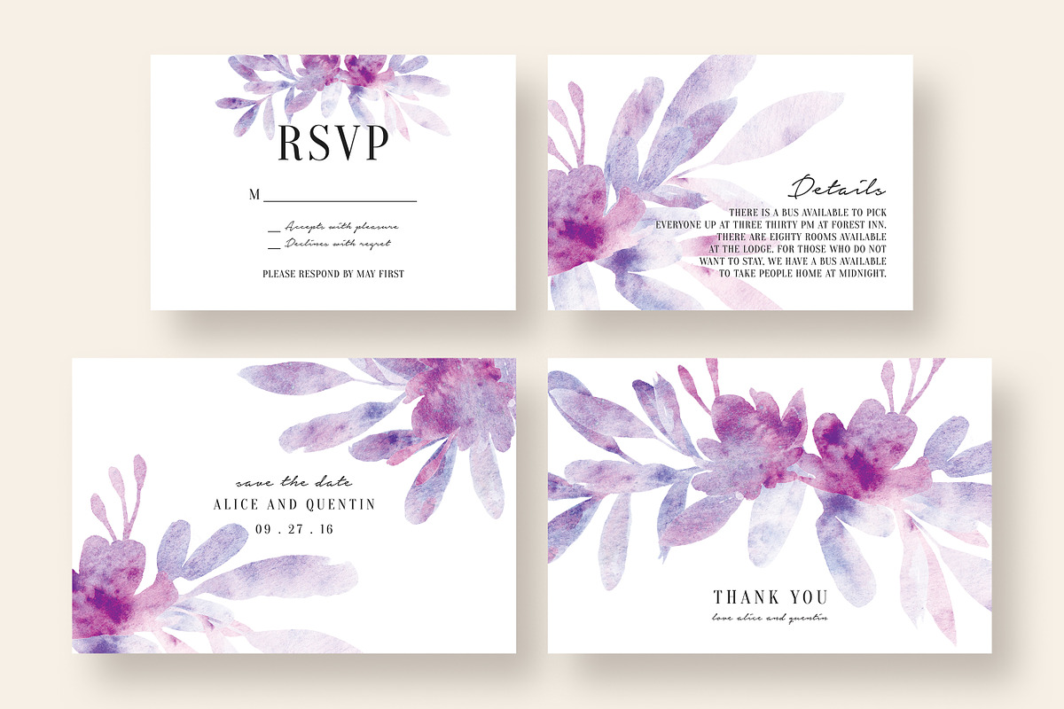 Dreamy Floral & Leaves Wedding Suite, an Invitation Template by Knotted Design (Photo 4 of 5)