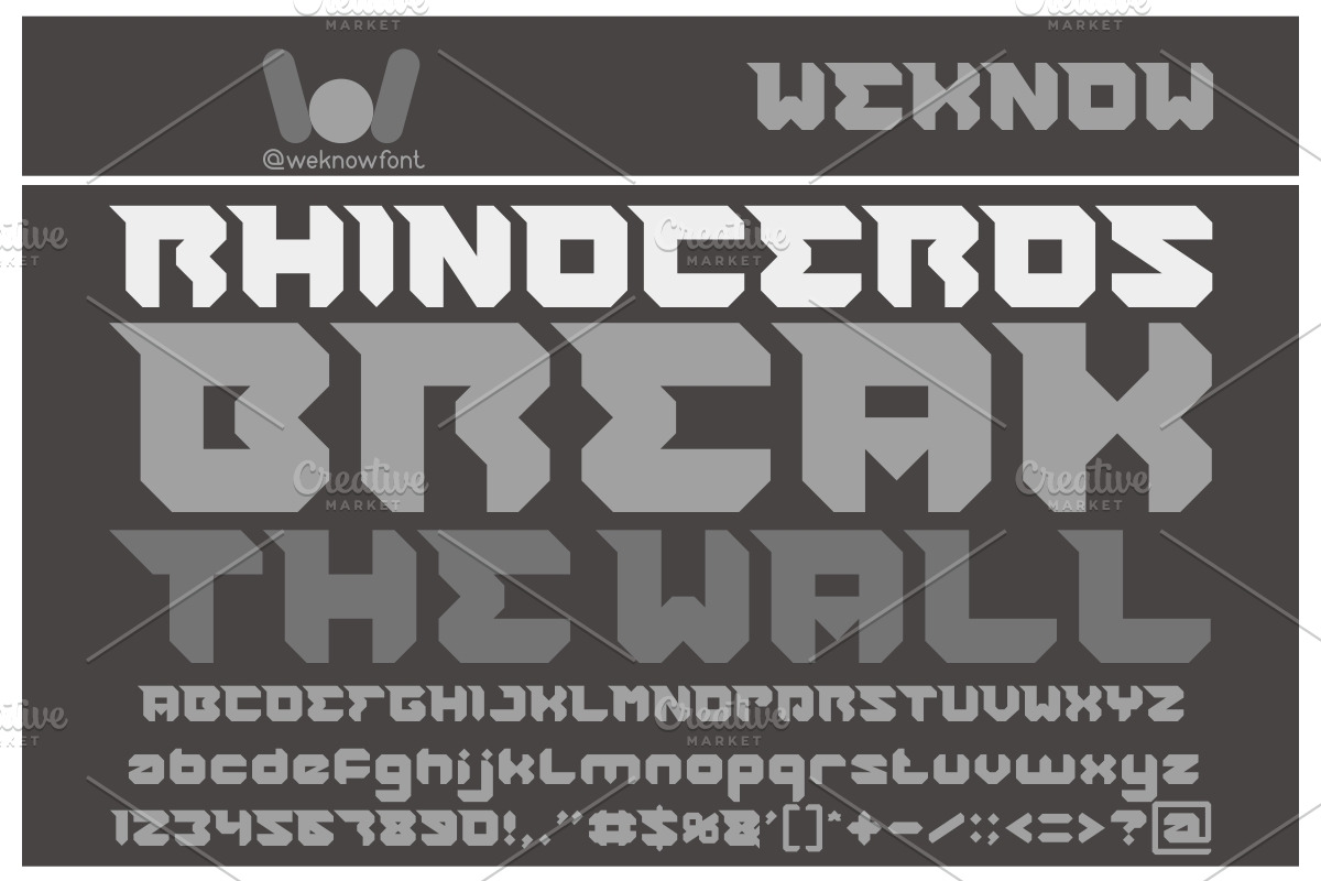 rhinoceros break the wall font, a Font by weknow (Photo 1 of 5)