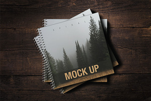 SALE - Spiral Book Cover Mockup, a Print Template by attraax