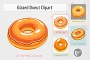 Glazed Donut Clipart, a Graphic by Artnoy (Thumbnail 1 of 5)