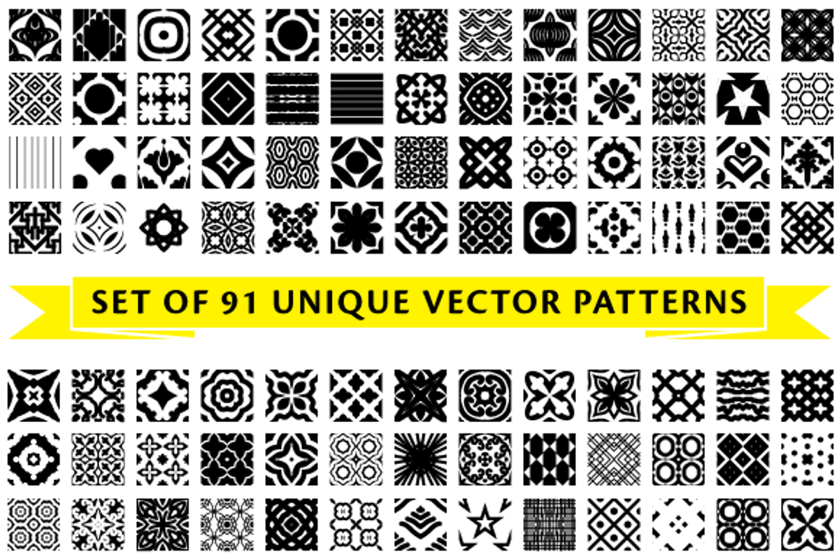 Set of 91 unique vector patterns, a Background Graphic by picsome.ca