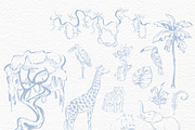Toile de jouy safari animals clipart, an Animal Illustration by Invite to Clipart (Thumbnail 3 of 5)
