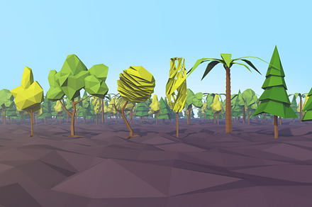Low Poly Trees Pack, an Environmental 3D Model by Anton Moek