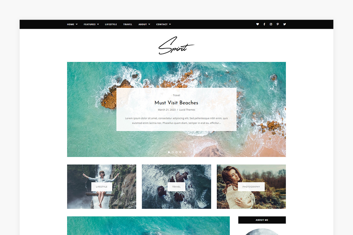 Spirit - WordPress Blog Theme, a WordPress Template by Lucid Themes (Photo 1 of 6)