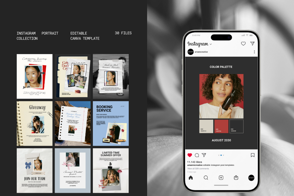 30 Instagram Portrait Canva Template, a Social Media Template by Amaré Creative (Photo 8 of 9)