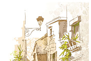 Set of Old Street landscapes, a Texture Illustration by Penndpaper (Thumbnail 6 of 9)