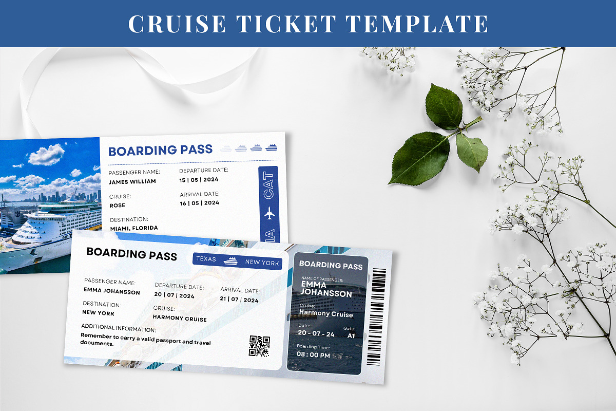Cruise Canva Trip Ticket Template, a Card Template by Snapybiz (Photo 9 of 10)