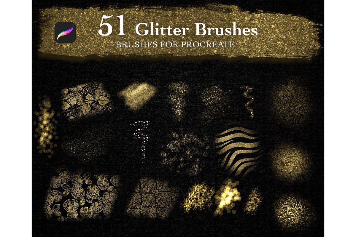 51 Glitter Brushes for Procreate, a Brush Add-On by Lucrumplus (Photo 2 of 2)