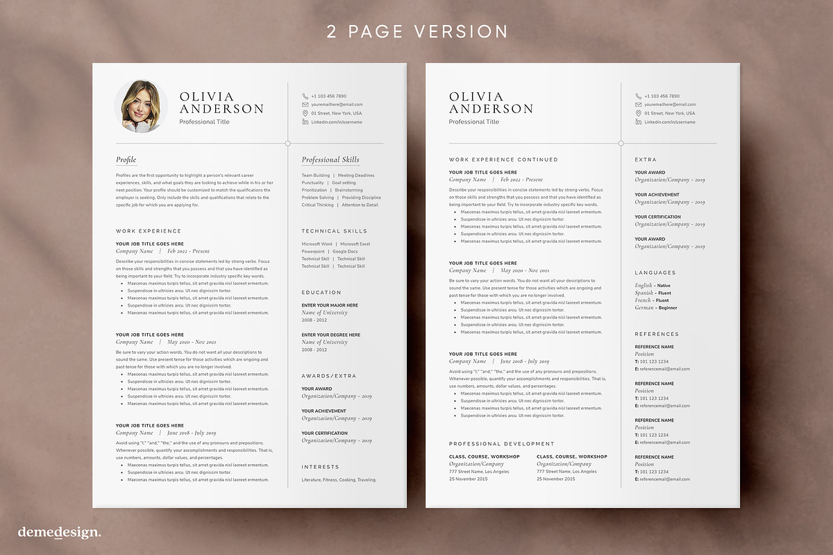 Resume Template - Word & Pages preview 3