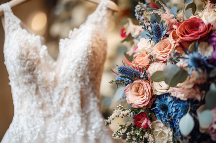 Floral elegant bridal dress, a Photo by Beautiful things