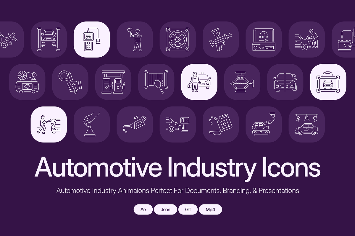 Animated Automotive Industry Icon, an Outline Icon by Prosymbols (Photo 1 of 4)