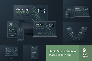 Dark Clay Multi Device Mockup Set
