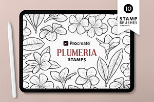 Plumeria Procreate Brush Stamps