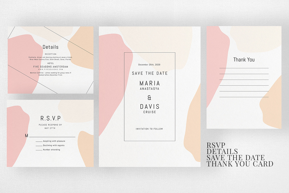 Abstract Wedding Invitation Suite, an Invitation Template by Azka Creative (Photo 3 of 5)