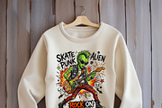 Alien playing an electric guitar., a Decorative Illustration by yod67 (Thumbnail 5 of 6)
