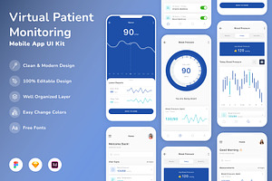 Virtual Patient Monitoring UI Kit, an UI Kit Template by Betush