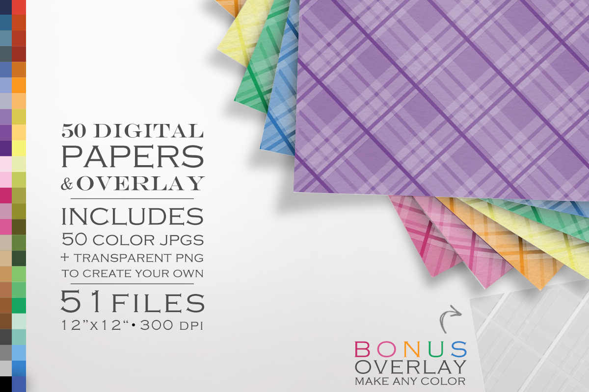 51 Piece Plaid Digital Paper Pack, a Pattern Graphic by The Geekery Store (Photo 1 of 3)