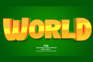 World PSD 3d Editable Text Effect