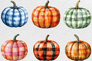 Plaid Pumpkin Clipart, an Illustration by Black Bird Studio (Thumbnail 2 of 6)