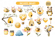 Watercolor Honey Bee Clipart Bundle, an Illustration by TatiMockup (Thumbnail 3 of 4)