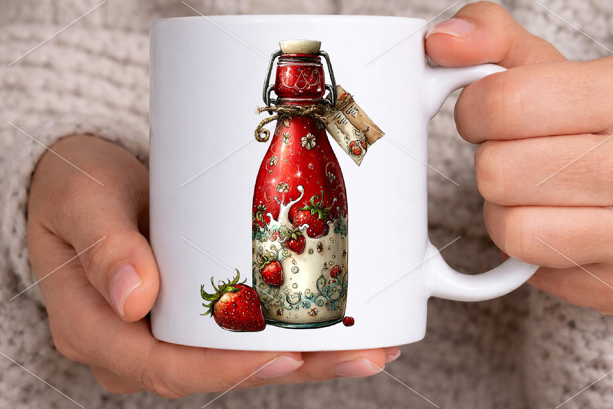 Whimsical Summer Strawberry Clipart, a Seasonal Illustration by Canvas Craft (Photo 6 of 7)