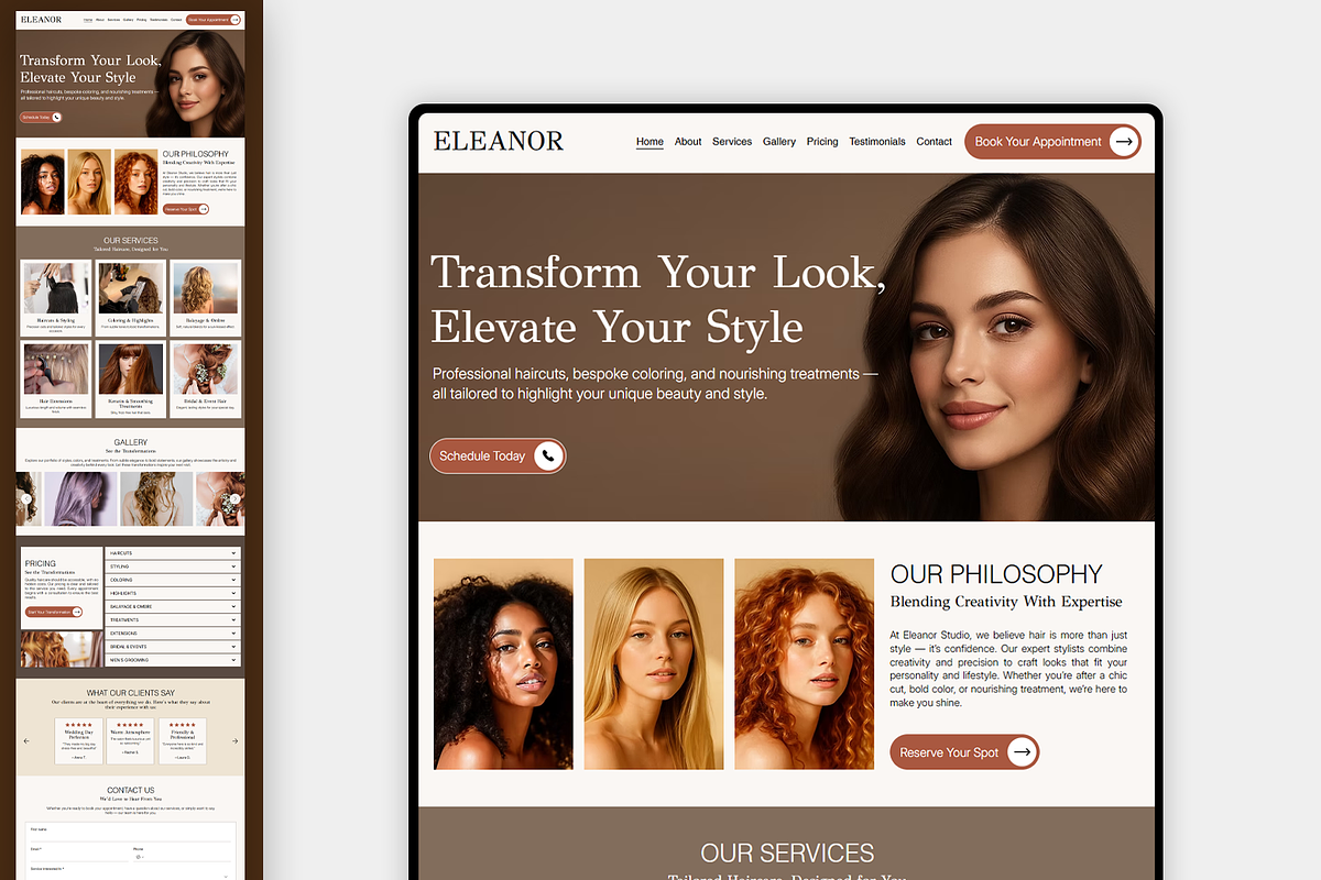 Hair Studio Wix Studio Website preview 3