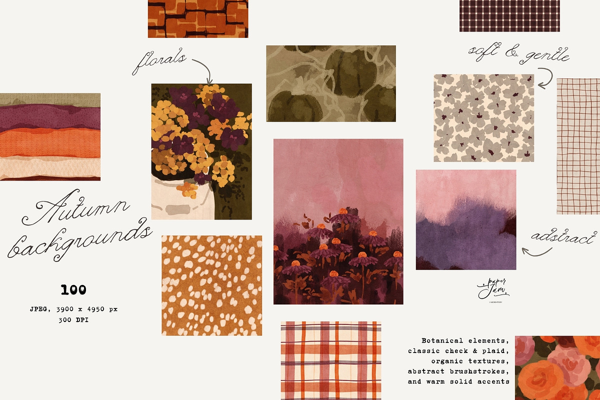 100 Hand-Drawn Autumn Backgrounds, a Background Graphic by PaperJamLab (Photo 15 of 16)