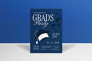 Blue Graduation Party Invitation, an Invitation Template by graphicook (Thumbnail 1 of 6)