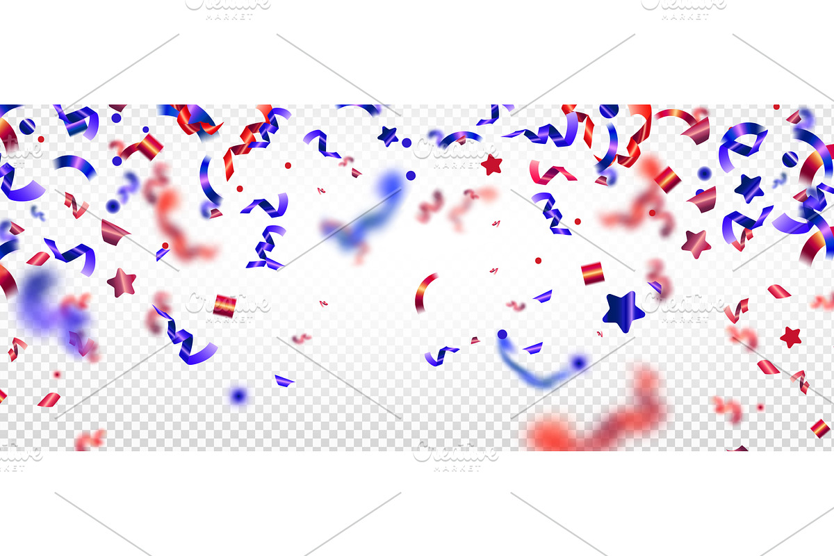 American confetti border with red, an Illustration by art PVP - market