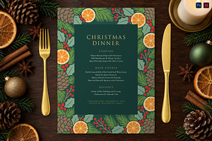 Evergreen Christmas Dinner Menu, a Flyer Template by BrandPacks