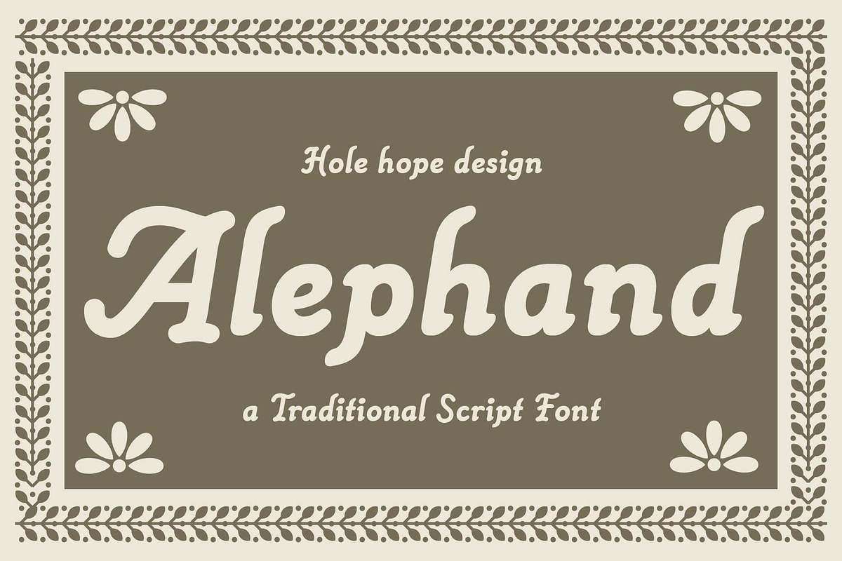 Alephand – A Traditional Script Font, a Serif Font by Hole Hope Design (Photo 1 of 8)