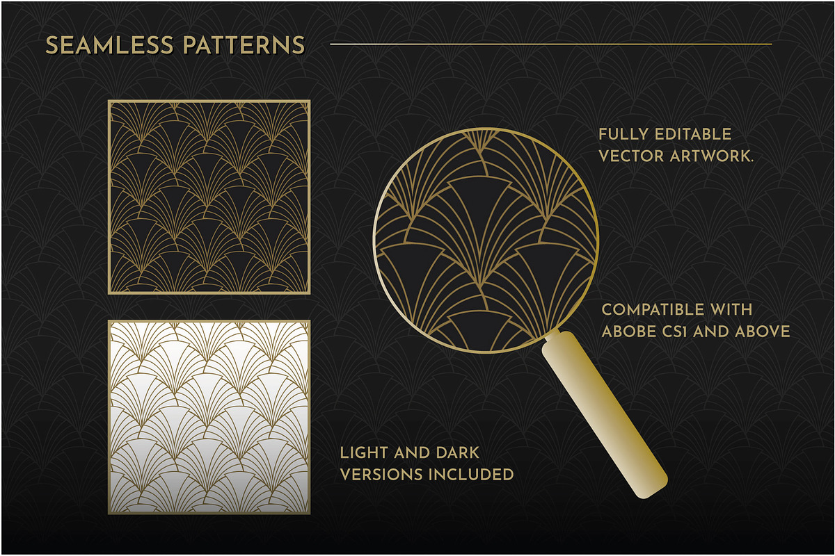 Art Deco Graphics Collection Vol 1, a Decorative Illustration by Wingsart Studio (Photo 14 of 14)