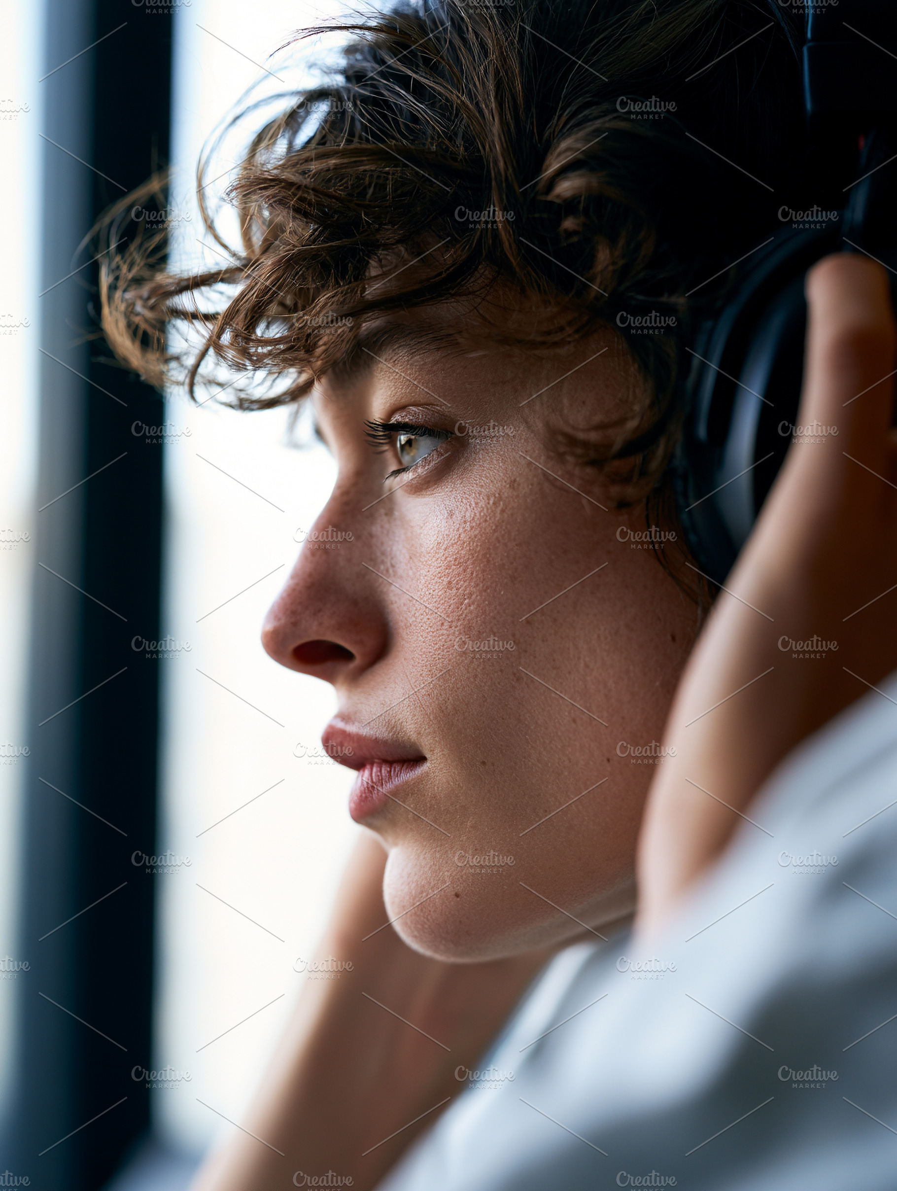 Woman with headphones, a Person Photo by MistyDay