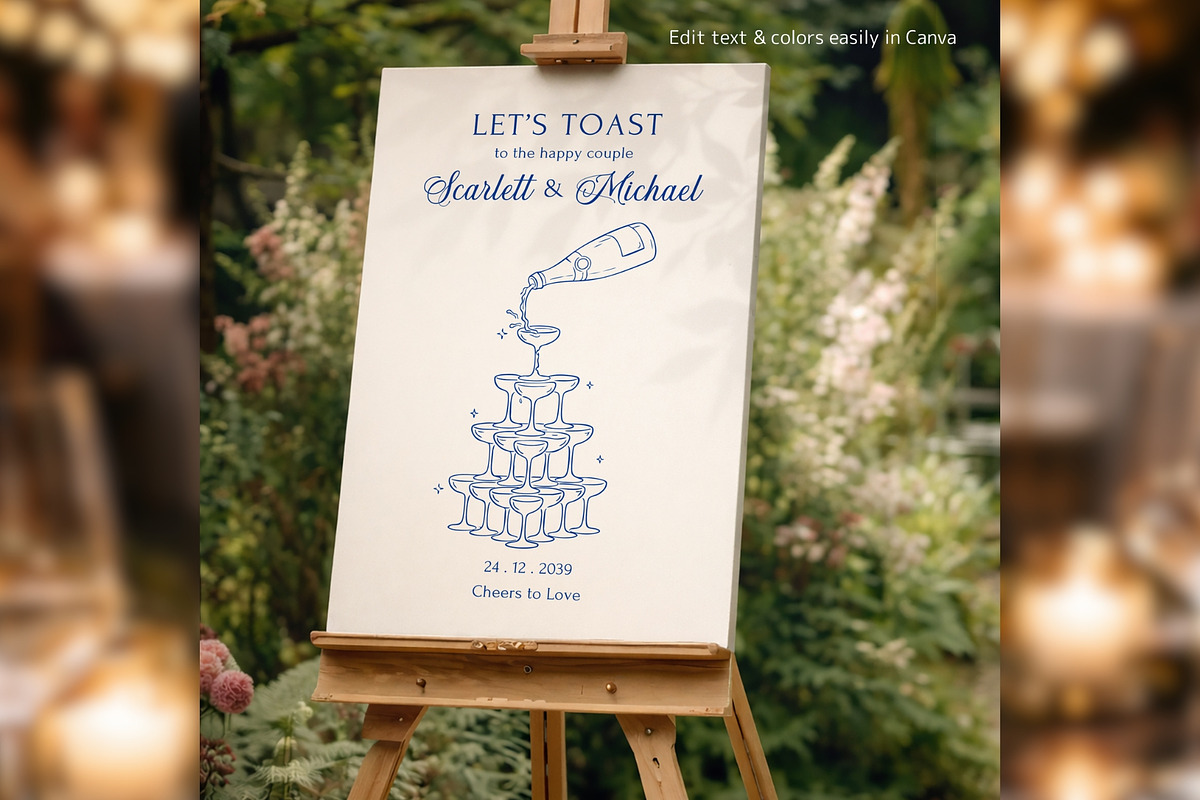 Luxury Engagement Sign Canva pg004, a Poster Template by TyphoonStudio (Photo 3 of 8)