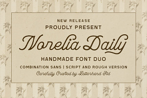 Norelia Daily Handmade Font Duo, a Script Font by Letterhend Studio