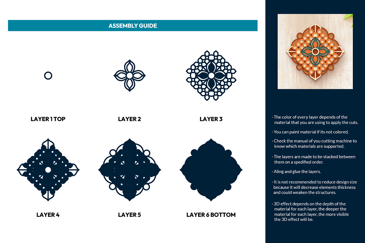 3D Lilac Flower Mandala - SVG Cut Fi, an Object Graphic by Arshad Ali (Photo 2 of 8)